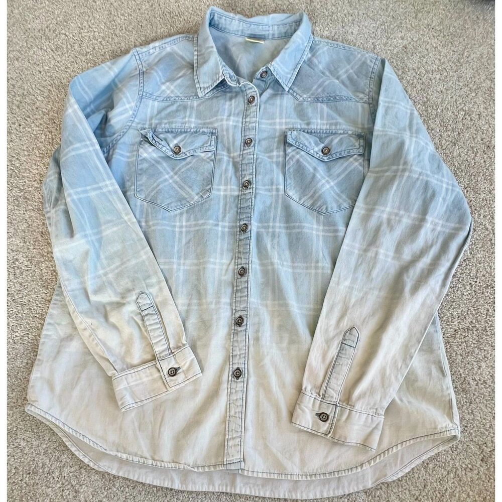 NWOT Faded Glory Ombre Blue Size L 100% Cotton